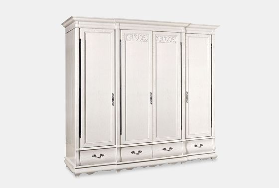 Шкаф для одежды "Тэфи" 4-х дв. без зеркала массив и шпон дуба 4