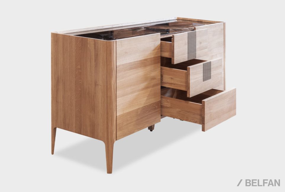 Тумба "Бергамо" 3 (с ящиками) массив дуба 2