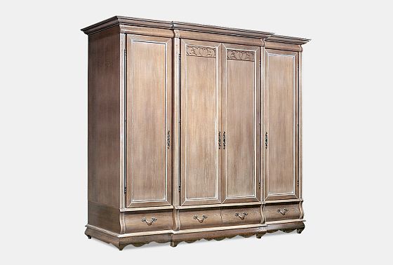 Шкаф для одежды "Тэфи" 4-х дв. без зеркала массив и шпон дуба 4