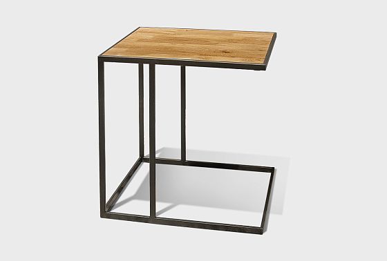 Стол кофейный "Арт" приставной массив дуба, металл 3