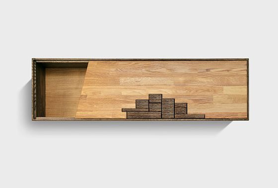 Шкаф навесной горизонтальный "Ирвинг Дизайн" массив дуба 4
