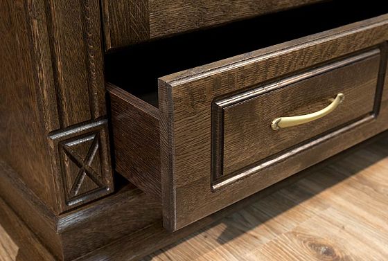 Шкаф для книг "Верди Люкс 2/1" массив и шпон дуба 4