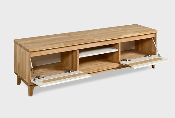 Тумба под ТВ "Уоллстрит" 170 (с нишей) массив дуба, МДФ 9