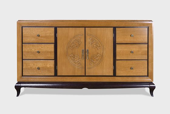 Тумба "Соната" 4 (с ящиками) массив и шпон дуба 9