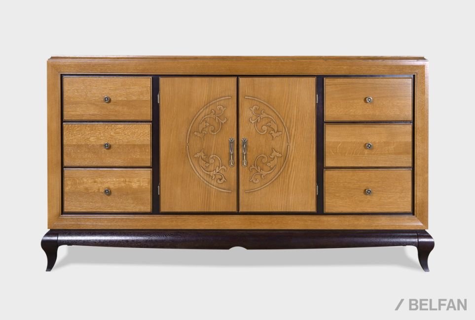 Тумба "Соната" 4 (с ящиками) массив и шпон дуба 2