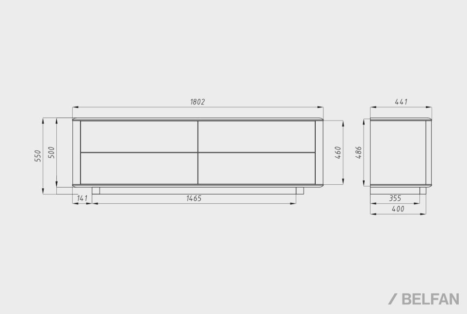 Тумба под ТВ «Тор» массив дуба 6