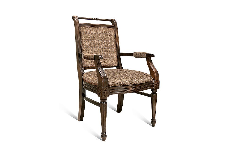 Стул с подлокотниками "Престиж"; ГМ 3052; беловежский орех; Monalisa Kom 2393 Champagne