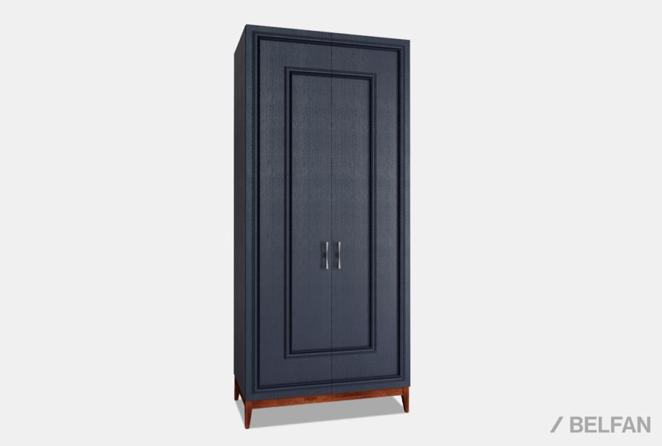 Шкаф 2-х дверный "Сакраменто" (с декором) массив и шпон дуба, МДФ 1