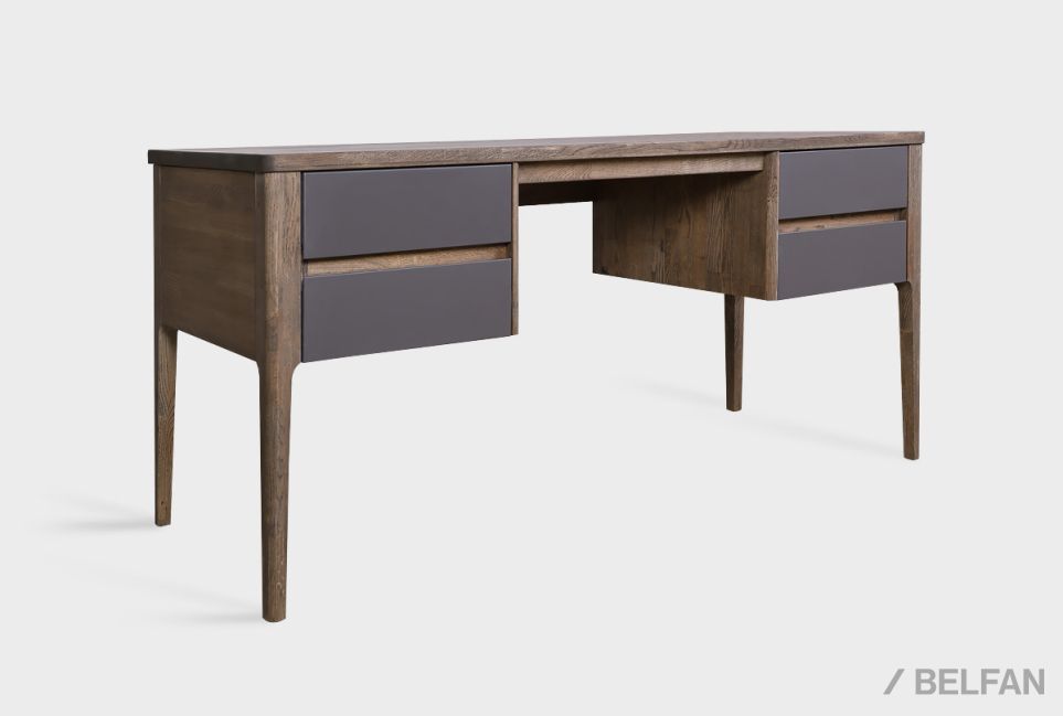 Стол письменный "Уоллстрит" (2 тумбы) массив дуба, МДФ 2