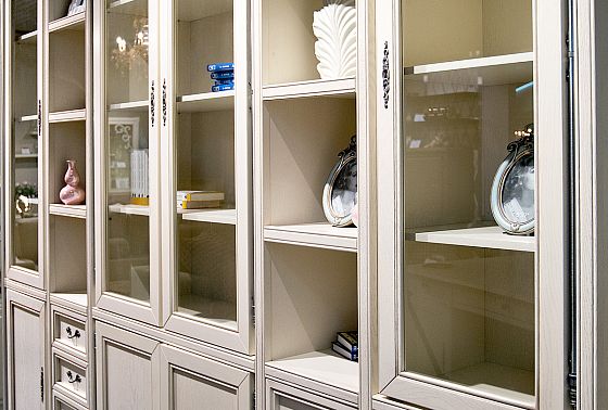 Стеллаж 1-но дверный "Тэфи" (левый) массив и шпон дуба 2