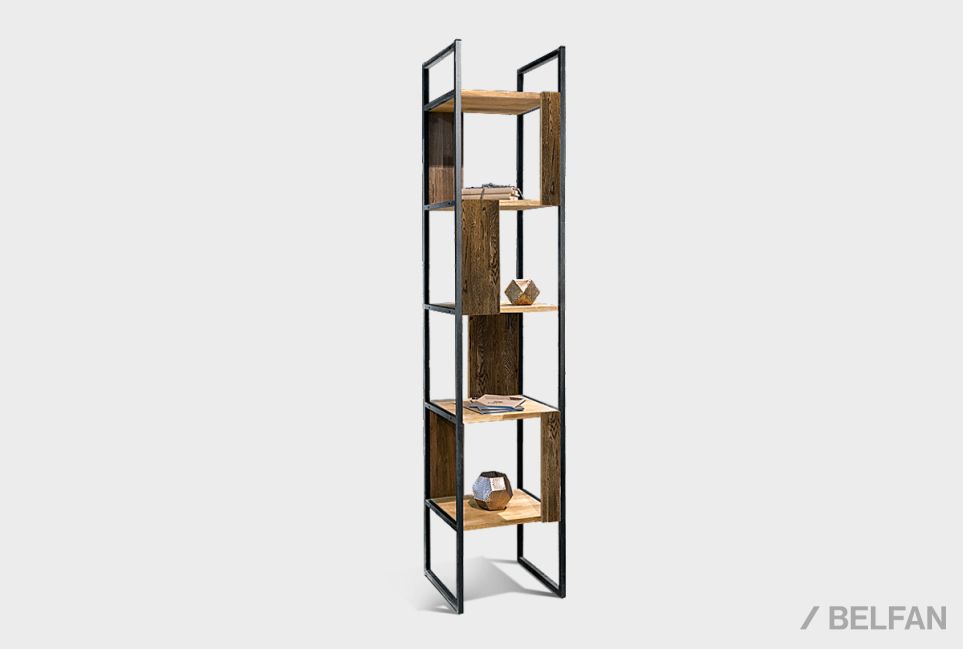 Стеллаж "Арт" 430 массив дуба, металл 1
