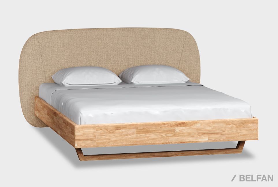 Кровать "Уоллстрит" (мягкое изголовье высокое) массив дуба 1