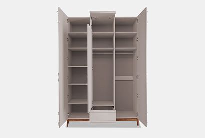 Шкаф 3-х дверный "Сакраменто" (с декором); *А-016.303; марципан, орех