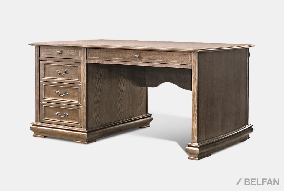 Стол письменный "Тэфи" (1 тумба слева) массив и шпон дуба 1