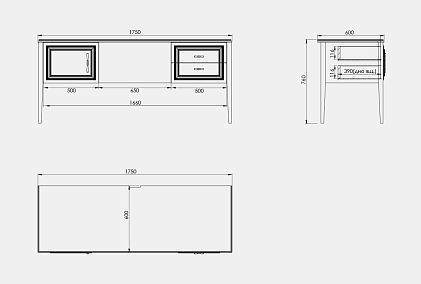 Стол письменный "Сакраменто" (2 тумбы)