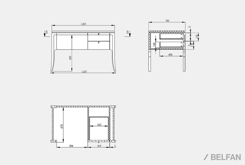 Стол письменный "Коста" массив и шпон дуба 3