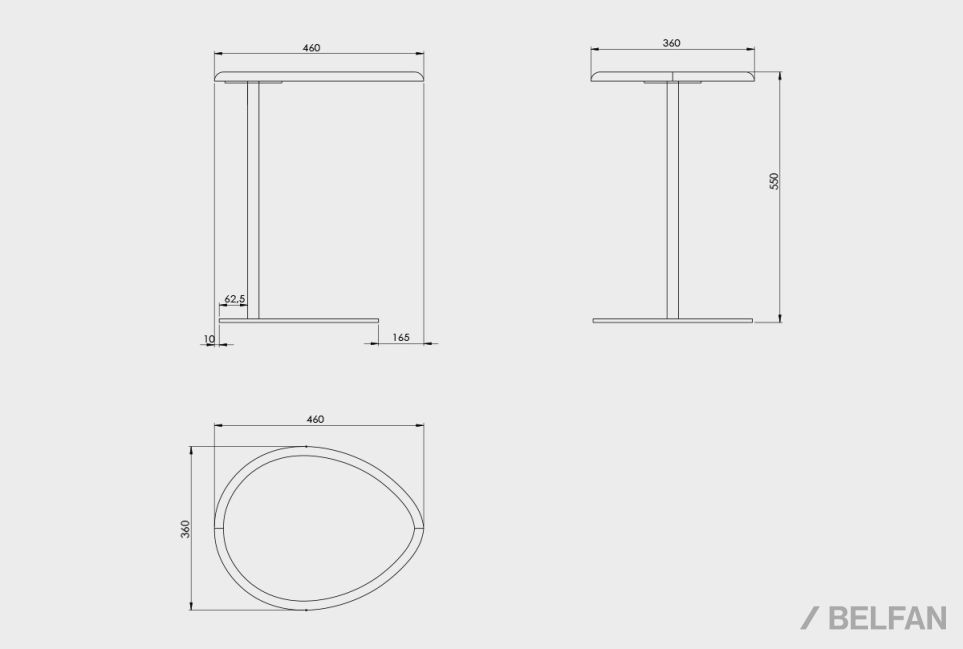 Стол приставной "Меридиан" массив дуба, металл 2