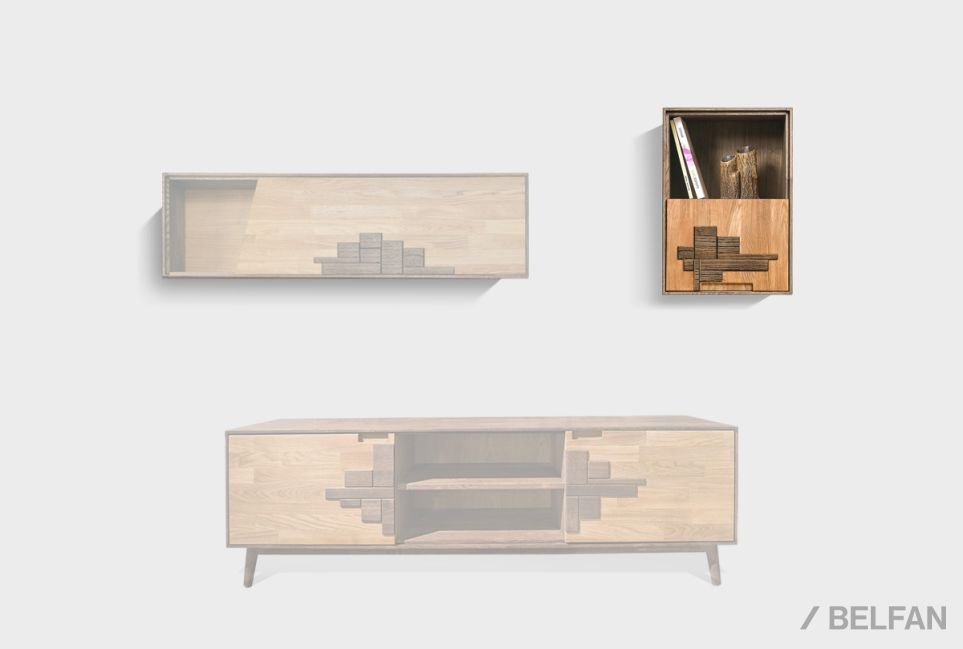 Шкаф навесной "Ирвинг Дизайн" 60 (правый) массив дуба 3