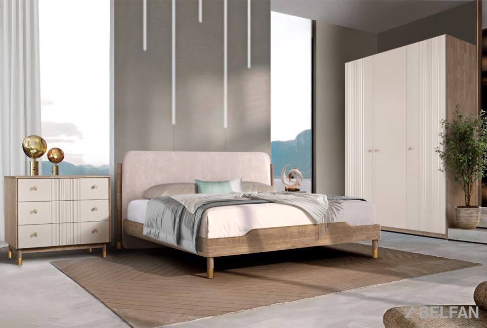 Шкаф для одежды 4-х дверный "Меридиан" (комбинированный) шпон дуба, МДФ 2