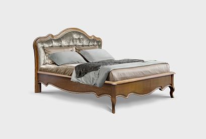 Кровать комбинированная "Трио"; без осн, без матр; *ММ-277-02/16Б-3; (1600x2000); коньяк с серебряной патиной+серебро; И-11 (М) (гр.Т7)