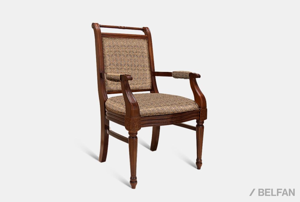 Стул с подлокотниками "Престиж" массив и шпон берёзы 1