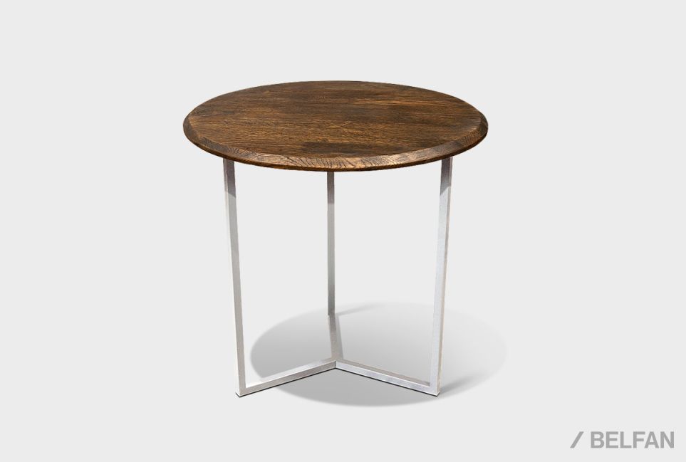 Стол журнальный "Арт" круглый 40 массив дуба, металл 1