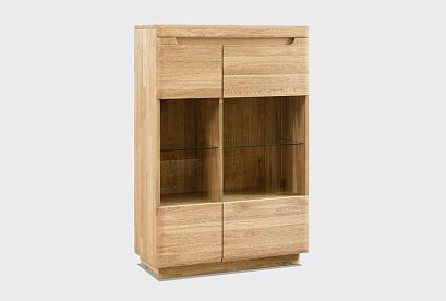 Тумба высокая "Бремен" (стекло); с подсветкой; дуб натуральный