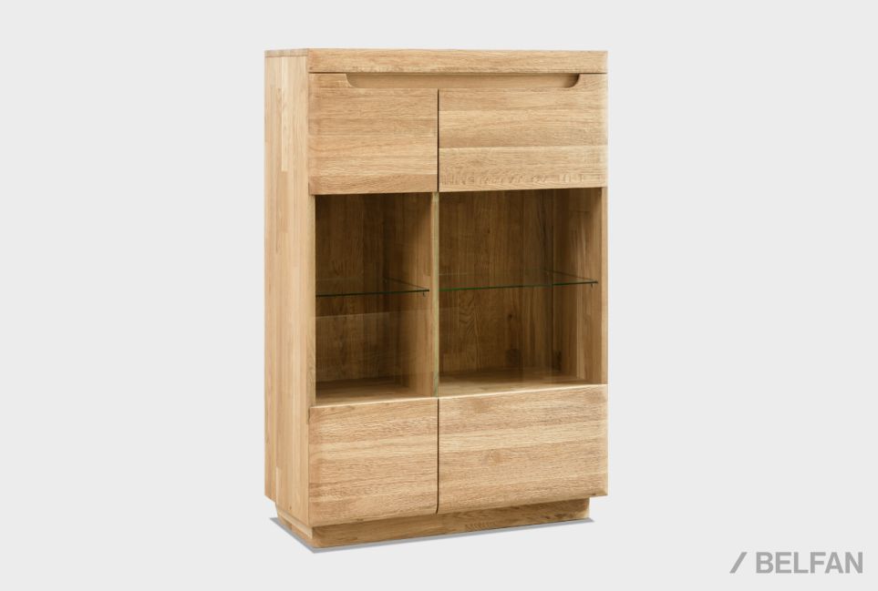 Тумба высокая "Бремен" (стекло) массив дуба 6