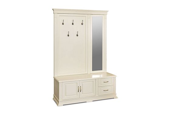 Тумба "Верди Люкс" (с вешалкой и зеркалом) массив и шпон дуба 3