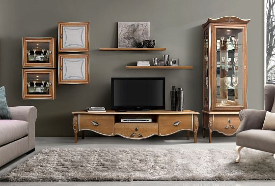 Тумба под ТВ "Трио" массив и шпон дуба 10