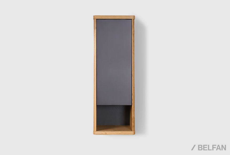 Шкаф навесной "Уоллстрит" (правый) массив дуба, МДФ 3