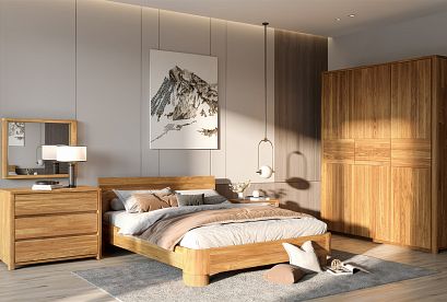 Кровать "Норд"; без основания, без матраса; (1600x2000); бейц-масло