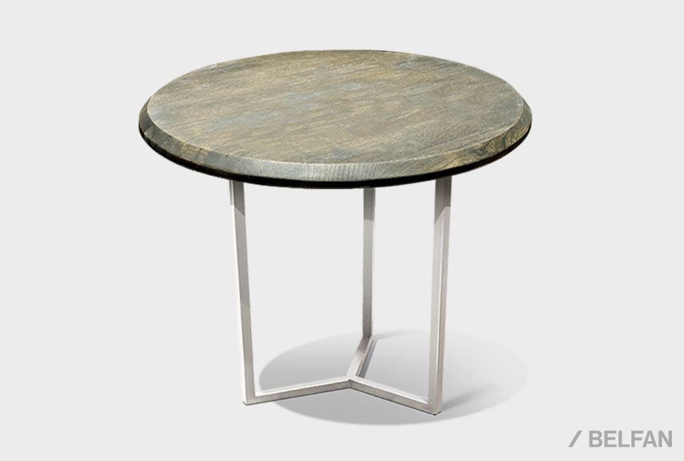 Стол журнальный "Арт" круглый 50 массив дуба, металл 1