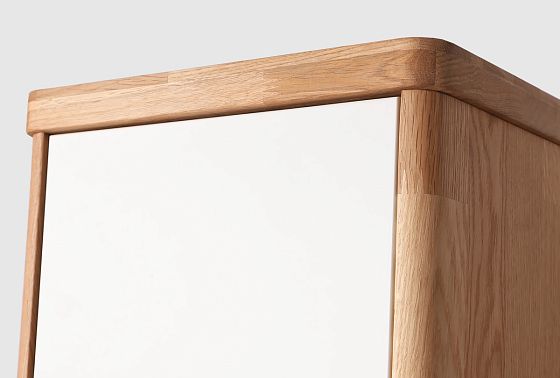 Шкаф навесной "Уоллстрит" (левый) массив дуба, МДФ 10