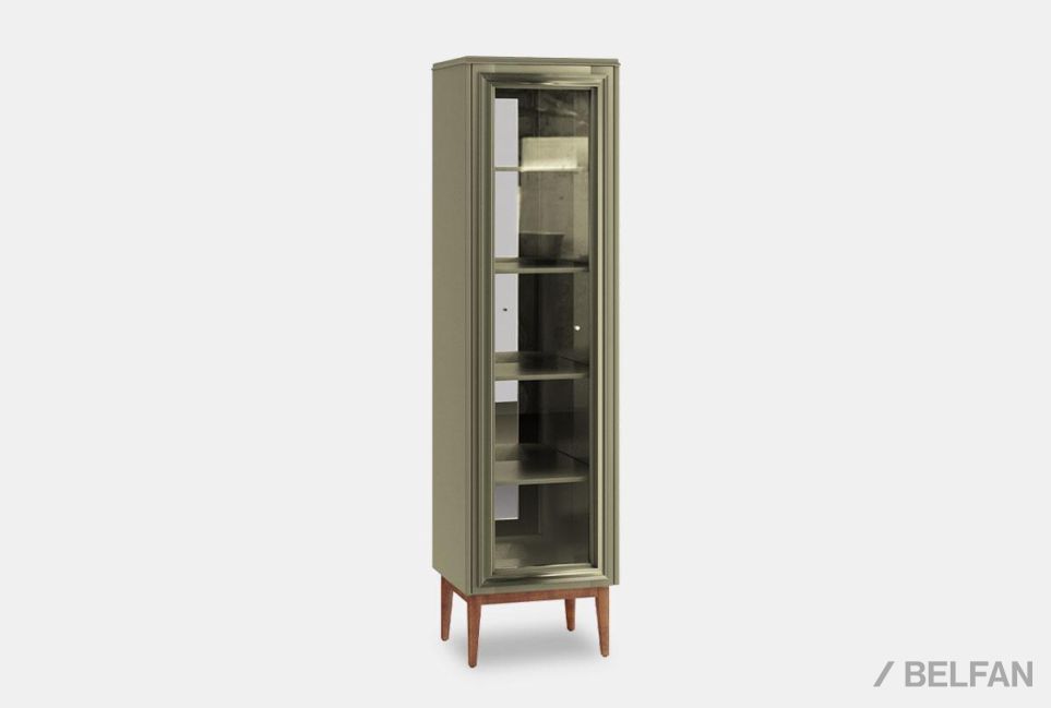 Витрина 1-но дв. "Сакраменто" (левая) массив и шпон дуба, МДФ 1