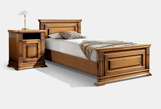 Кровать "Верди Люкс" (высокое изножье) массив и шпон дуба 5