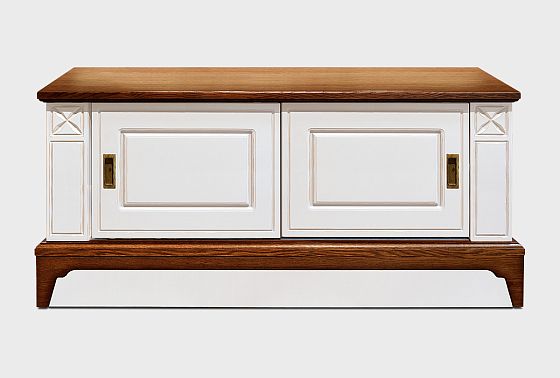 Тумба под ТВ "Бриансон" (купе) массив и шпон дуба, МДФ 3