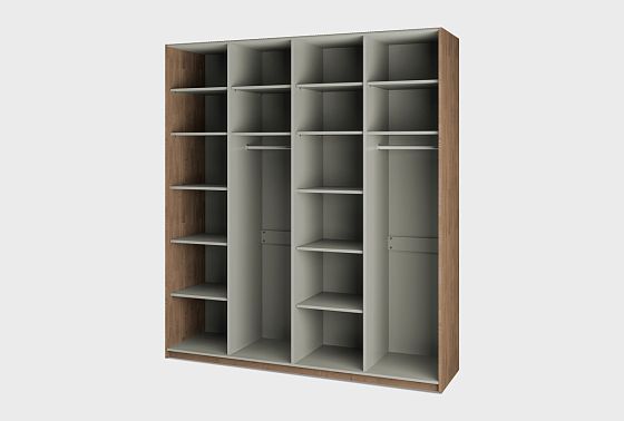 Шкаф для одежды 4-х дверный "Меридиан" (комбинированный) шпон дуба, МДФ 3