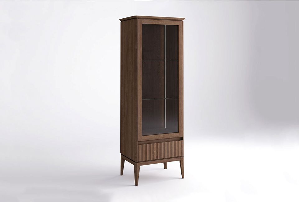 Витрина 1-но дверная "Патриция" (левая); тёмная вишня