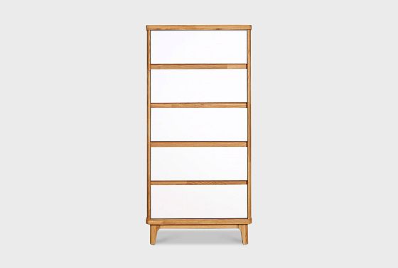 Комод "Уоллстрит" 5 (высокий) массив дуба, МДФ 7