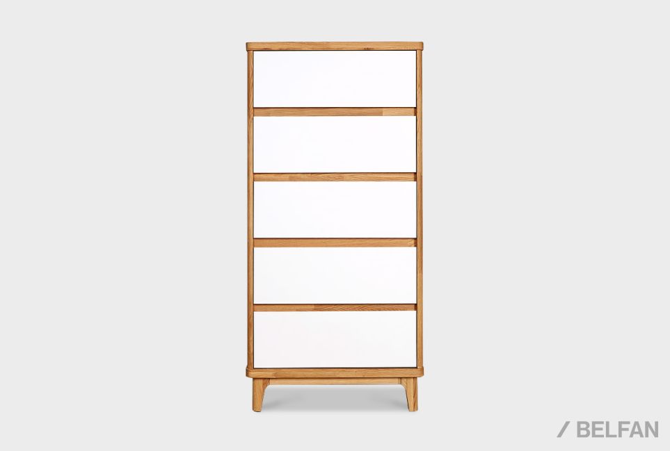 Комод "Уоллстрит" 5 (высокий) массив дуба, МДФ 2