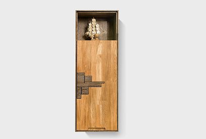 Шкаф навесной "Ирвинг Дизайн" 120 (правый); графит, бейц-масло