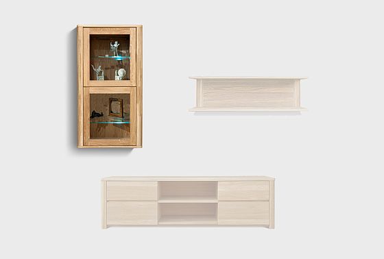 Шкаф навесной 1-но секц. вертикальный "Норд" (левый) массив дуба 8