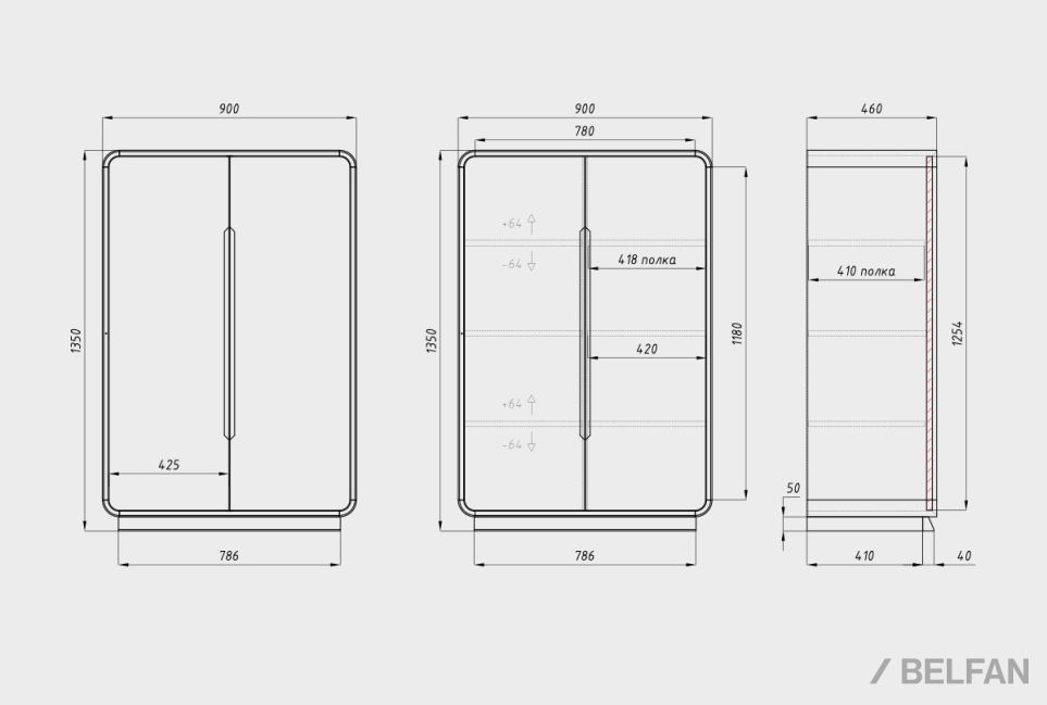Тумба высокая "Монблан" массив дуба 3