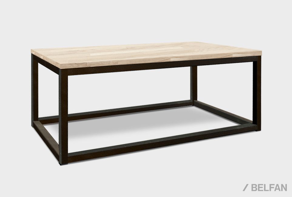 Стол журнальный "Арт" прямоугольный 259 массив дуба, металл 1