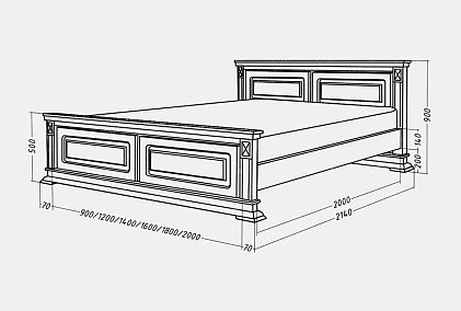 Кровать "Верди Люкс" (высокое изножье)