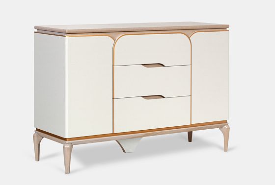 Тумба "Алекса" 3 (с ящиками) массив и шпон дуба, МДФ 13