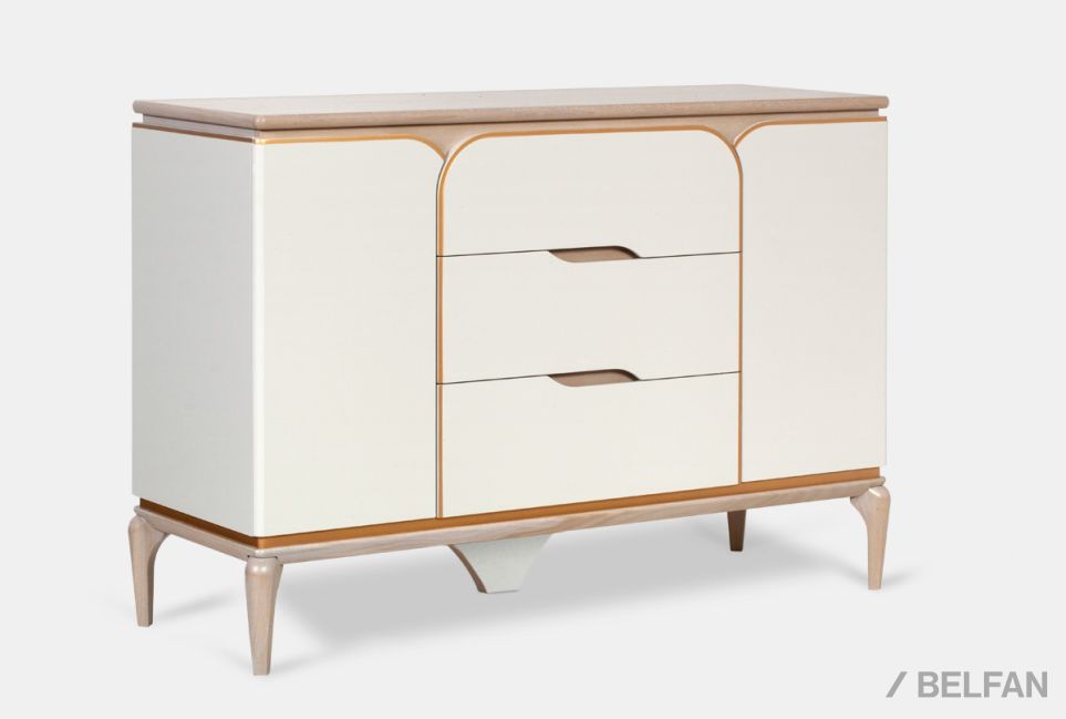 Тумба "Алекса" 3 (с ящиками) массив и шпон дуба, МДФ 3