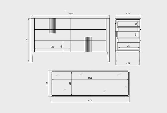 Комод "Бергамо" 6 массив дуба 5