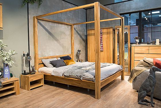 Кровать "Берген" А (с балдахином) массив дуба 4